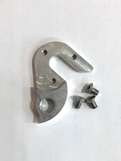 A silver Marin Bikes rear derailleur hanger