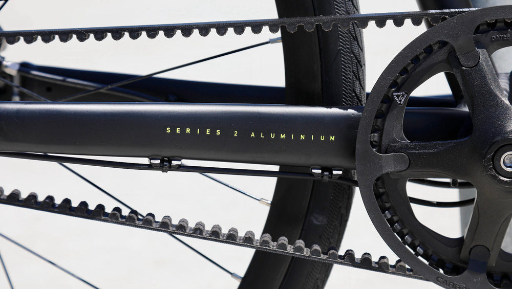 A close-up image of a Marin Bikes bicycle with the words 'Series 2 Aluuminum' painted on the frame