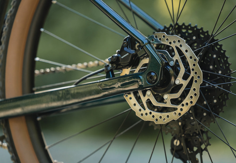 Team Marin rear brake and drop out detail