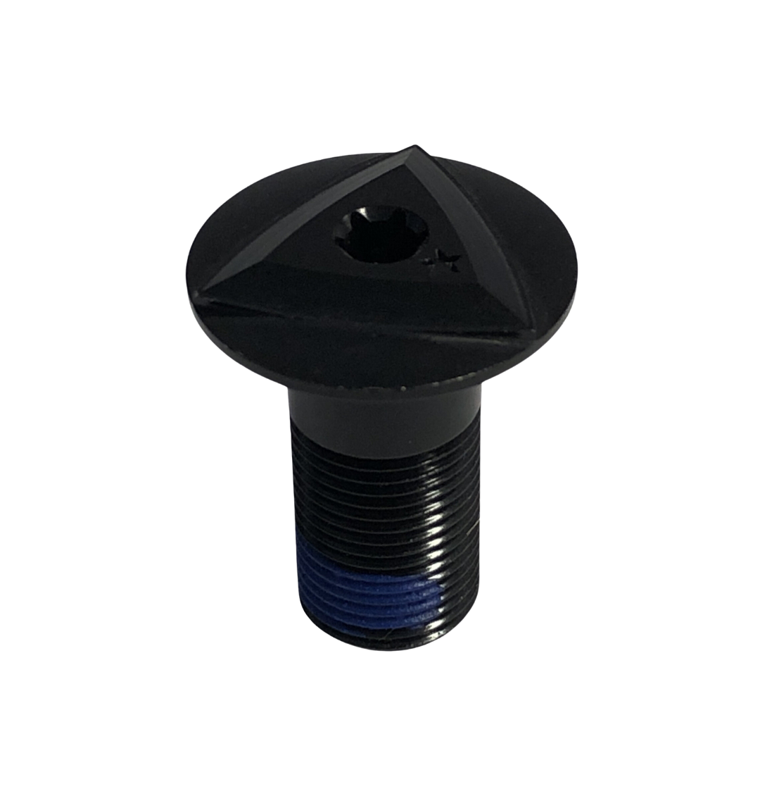 A black Marin Bikes 25mm pivot bolt hardware