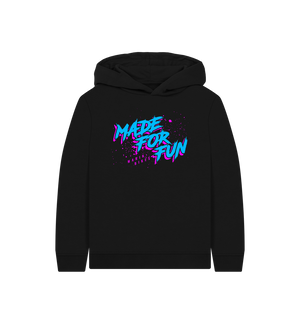 Black Printed Kids Hoodie Front