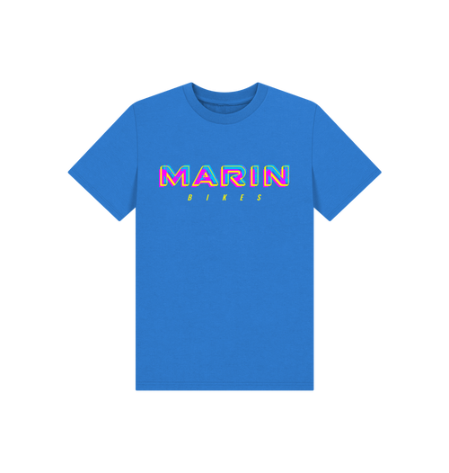 Bright Blue Printed Kids T-Shirt Front