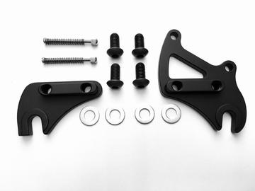 A black Marin Bikes rear derailleur hanger and rear wheel dropout system