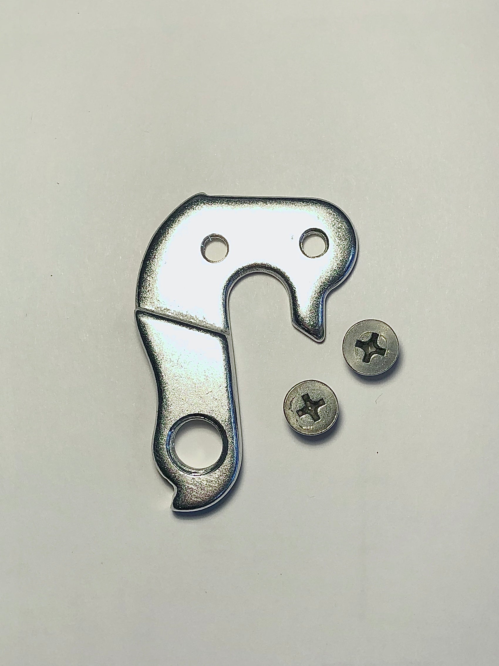 A silver Marin Bikes rear derailleur hanger