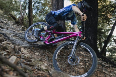 Man cornering on Marin Alpine Trail