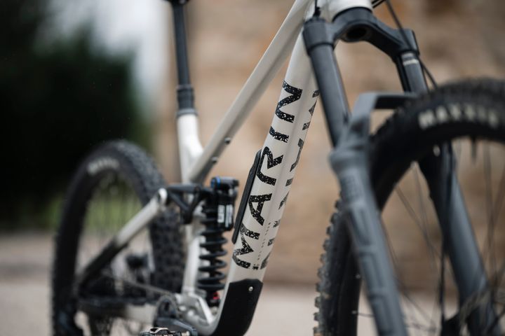 Close-up of a bicycle with a blurred background