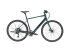 Green bicycle on a white background