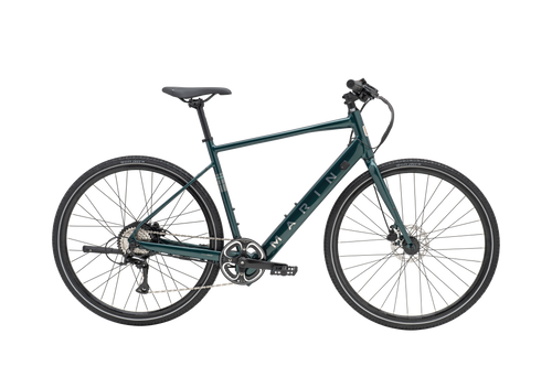 Green bicycle on a white background