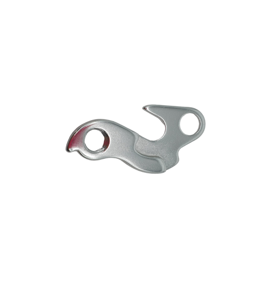 A silver Marin Bikes rear derailleur hanger