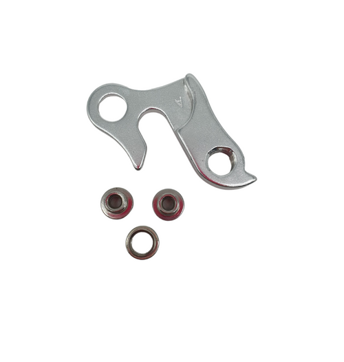 A silver Marin Bikes rear derailleur hanger