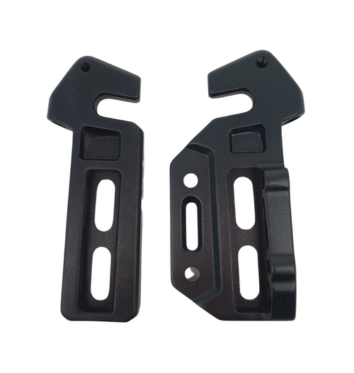 A black Marin Bikes rear derailleur hanger and rear wheel dropout system