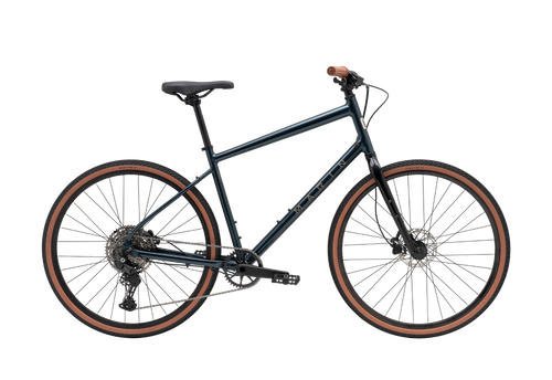Black bicycle with brown tires on a white background