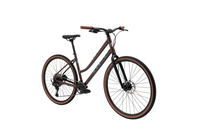 Brown bicycle on a white background