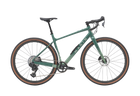 Green bicycle on a white background