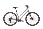 Gray bicycle with brown tires on a white background