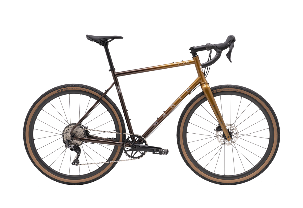 Bicycle with a wooden frame on a white background