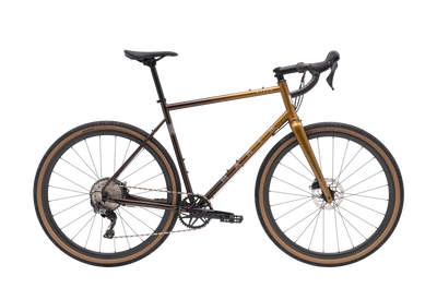 Bicycle with a wooden frame on a white background