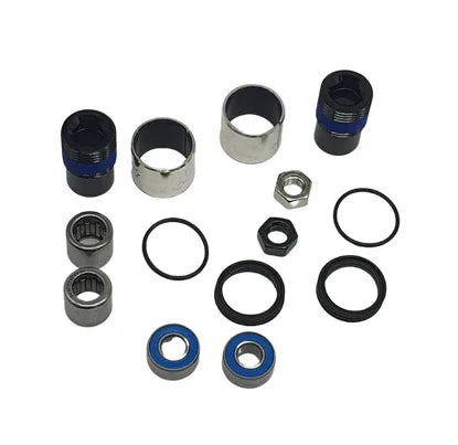 A Marin Bikes flat pedal bearing, bushing and seal rebuild kit