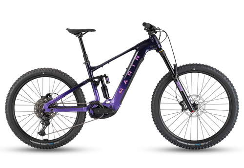 Purple mountain bike on a transparent background