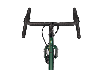 Bicycle handlebar and front section on a white background