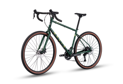 Green bicycle on a white background