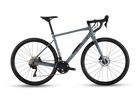 Gray bicycle on a white background