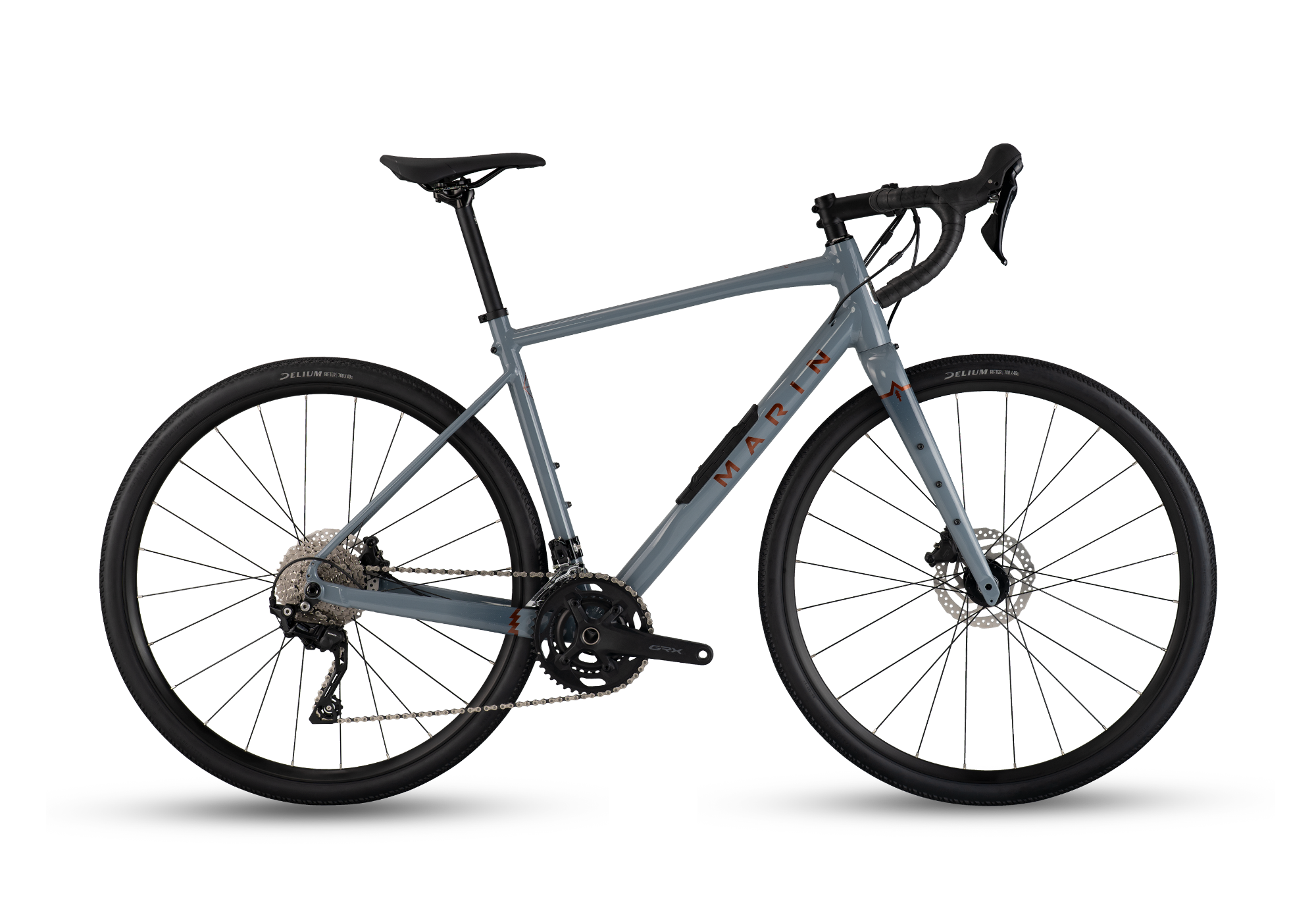 Gray bicycle on a white background