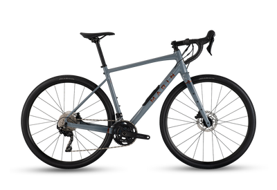 Gray bicycle on a white background