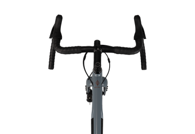 Cycling handlebar with black grips on a white background