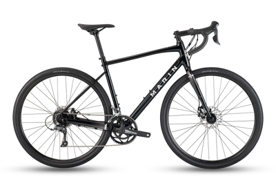 Black bicycle with decorative elements on a transparent background