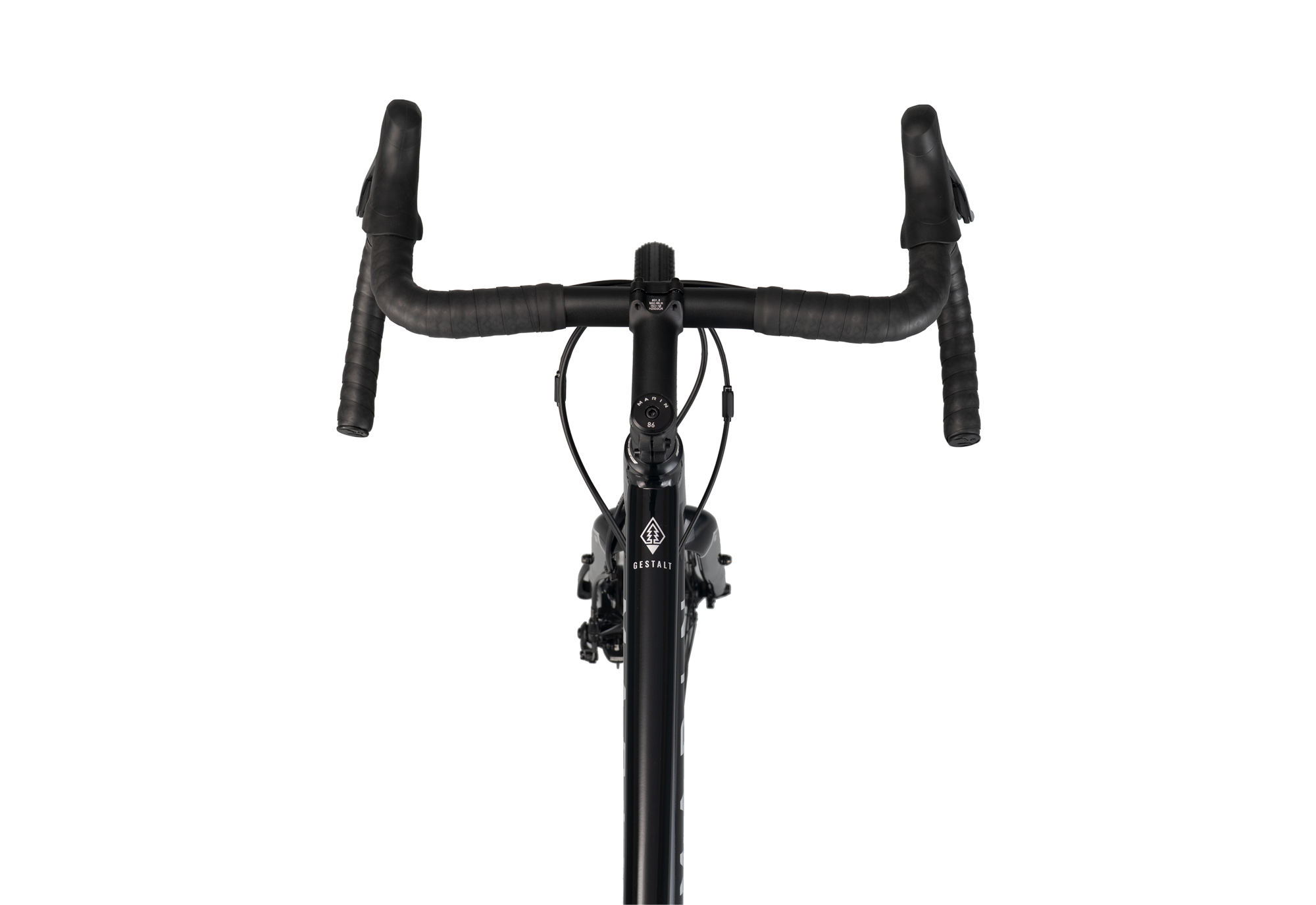 Cycling handlebar with stem on a transparent background
