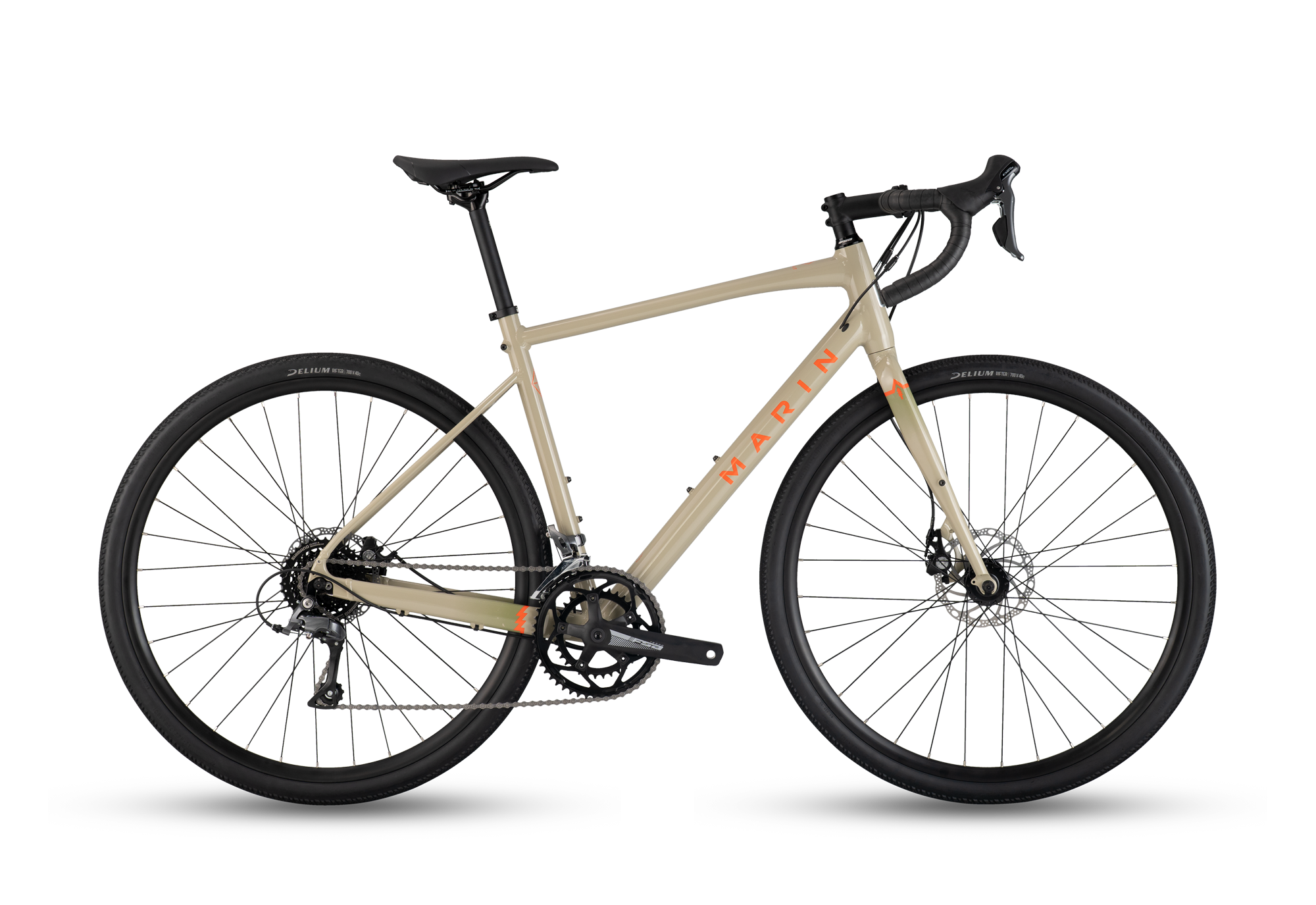 Beige bicycle with 'Hiniker' branding on a transparent background