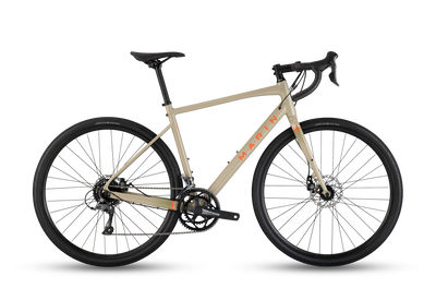 Beige bicycle with 'Hiniker' branding on a transparent background