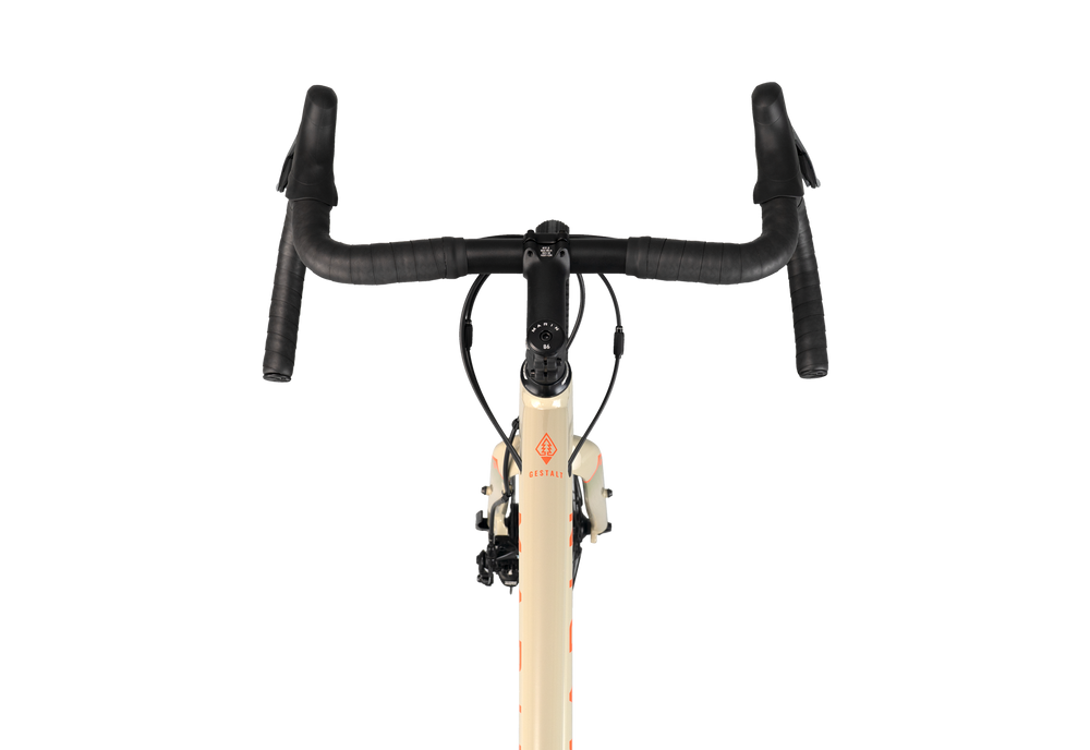 Bicycle handlebar and stem on a white background