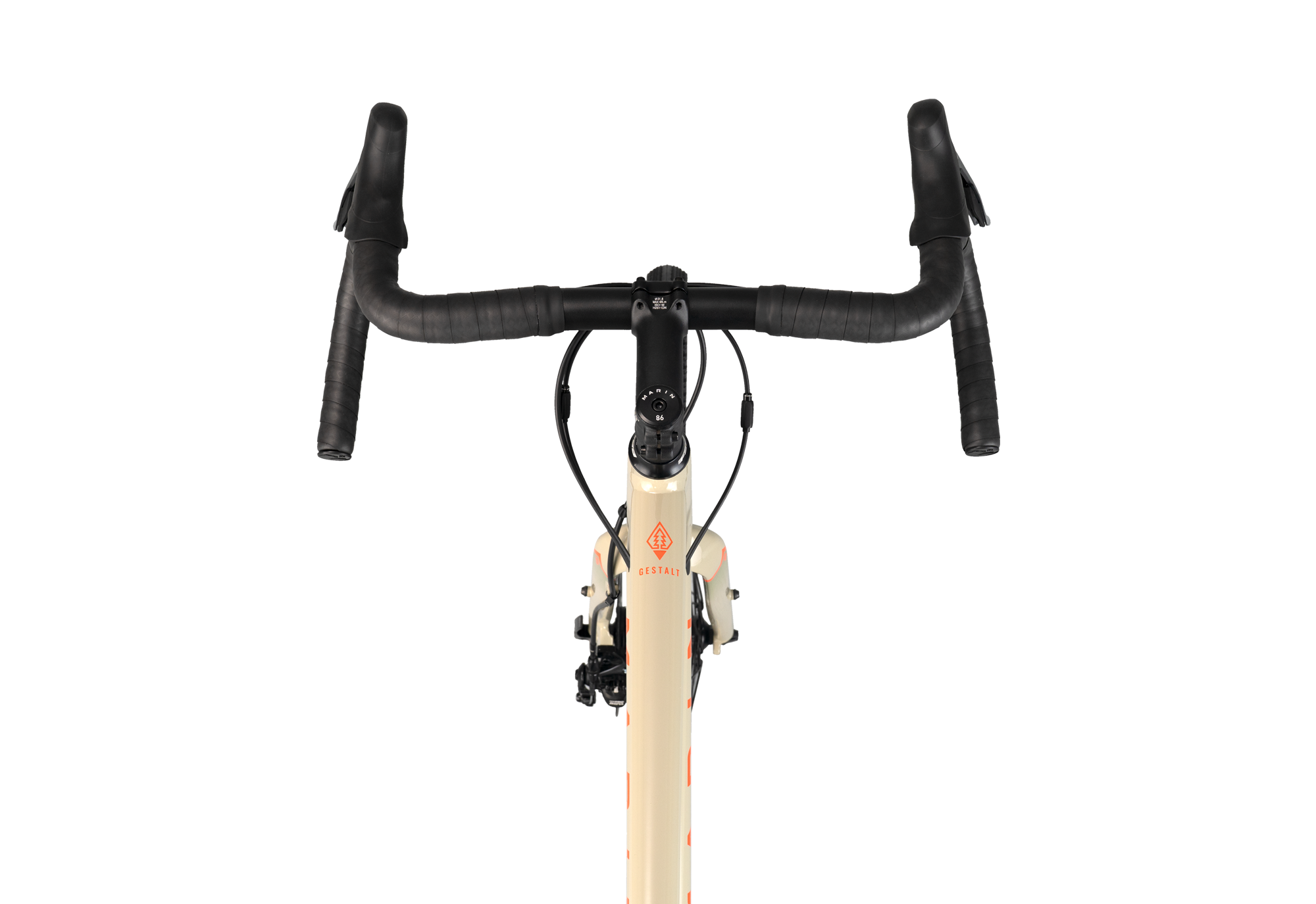 Bicycle handlebar and stem on a white background