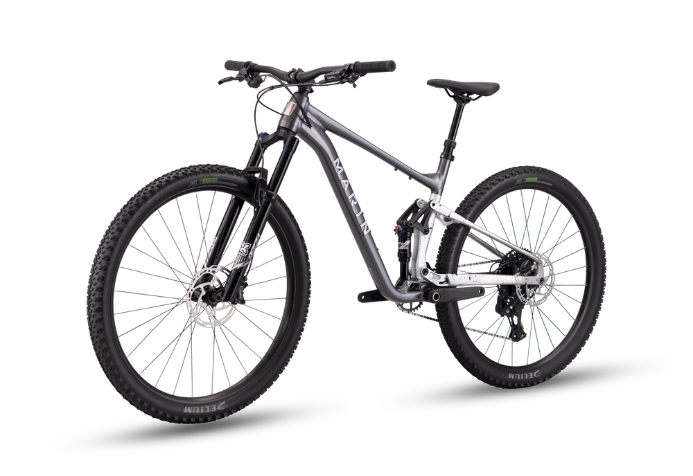 Gray mountain bike on a white background