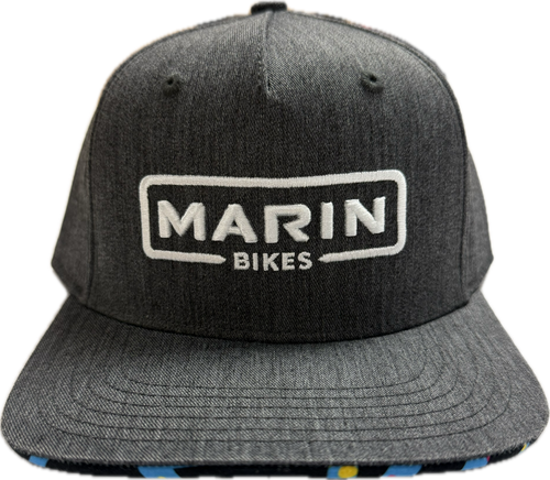 Gray cap with 'MARIN BIKES' logo on a white background