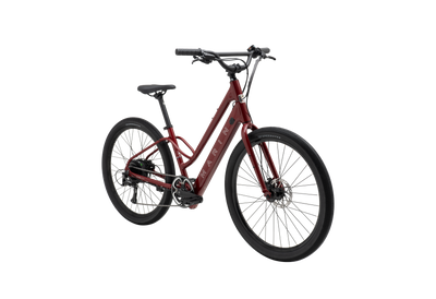 Red bicycle on a white background