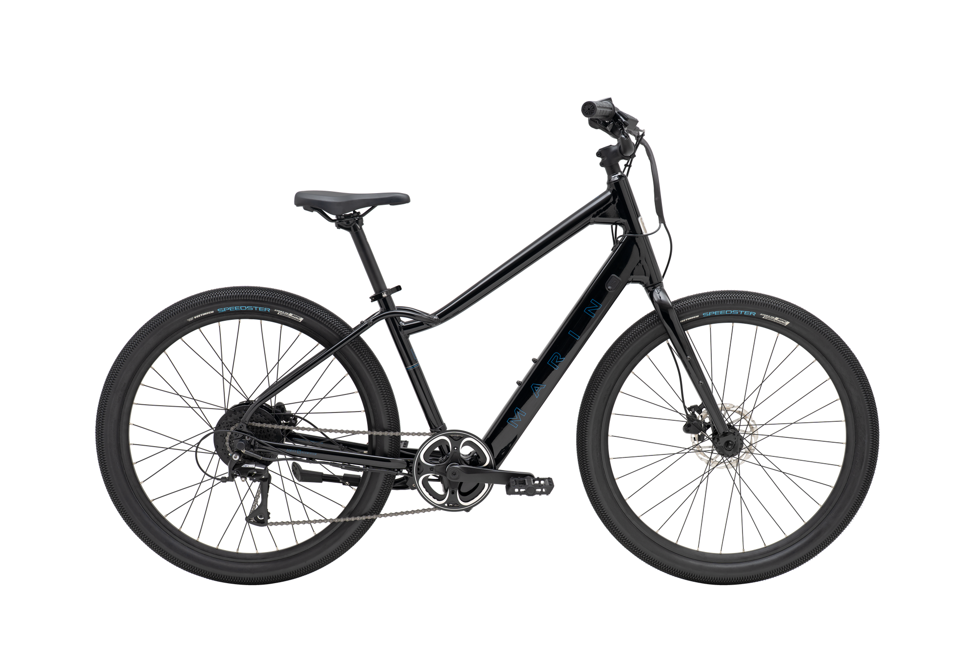 Black bicycle on a white background