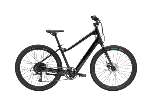 Black bicycle on a white background