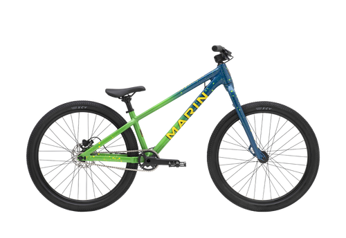 kids bike in green and blue splatter 