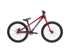 Red children's bicycle with black wheels on a transparent background