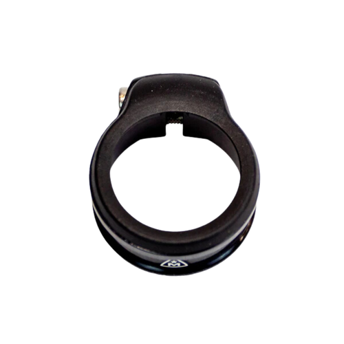 A black Marin Bikes seat post clamp in 32mm