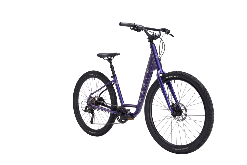 Purple bicycle on a transparent background