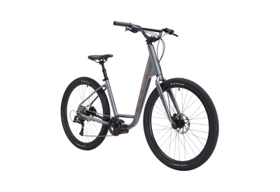 Gray bicycle on a white background