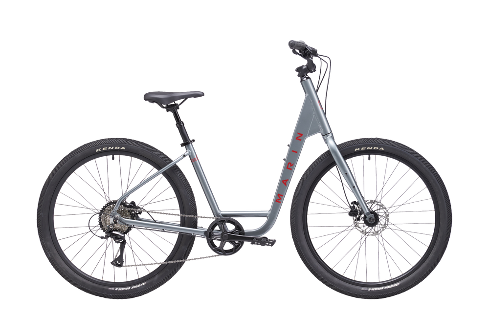 Silver bicycle on a white background