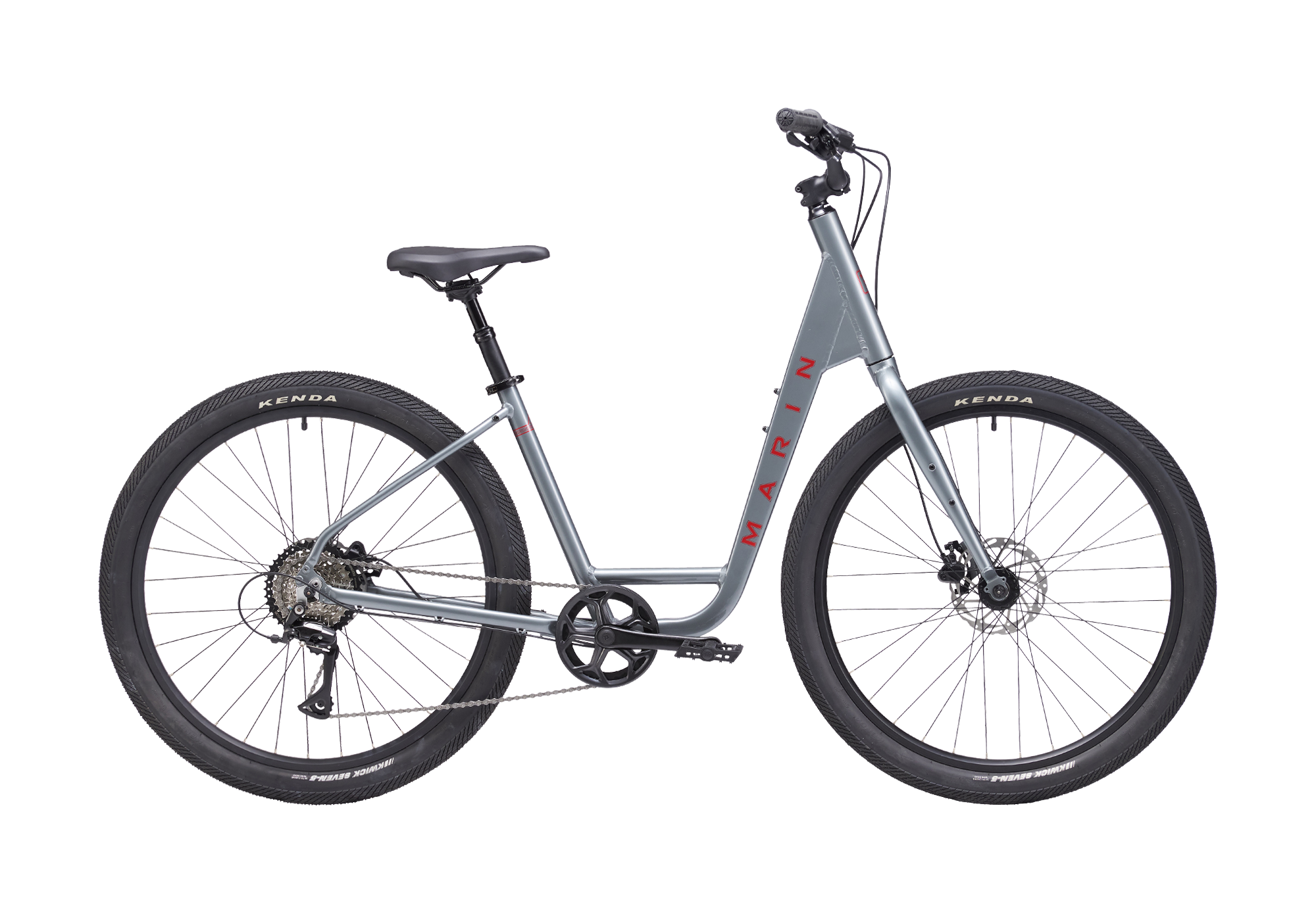 Silver bicycle on a white background