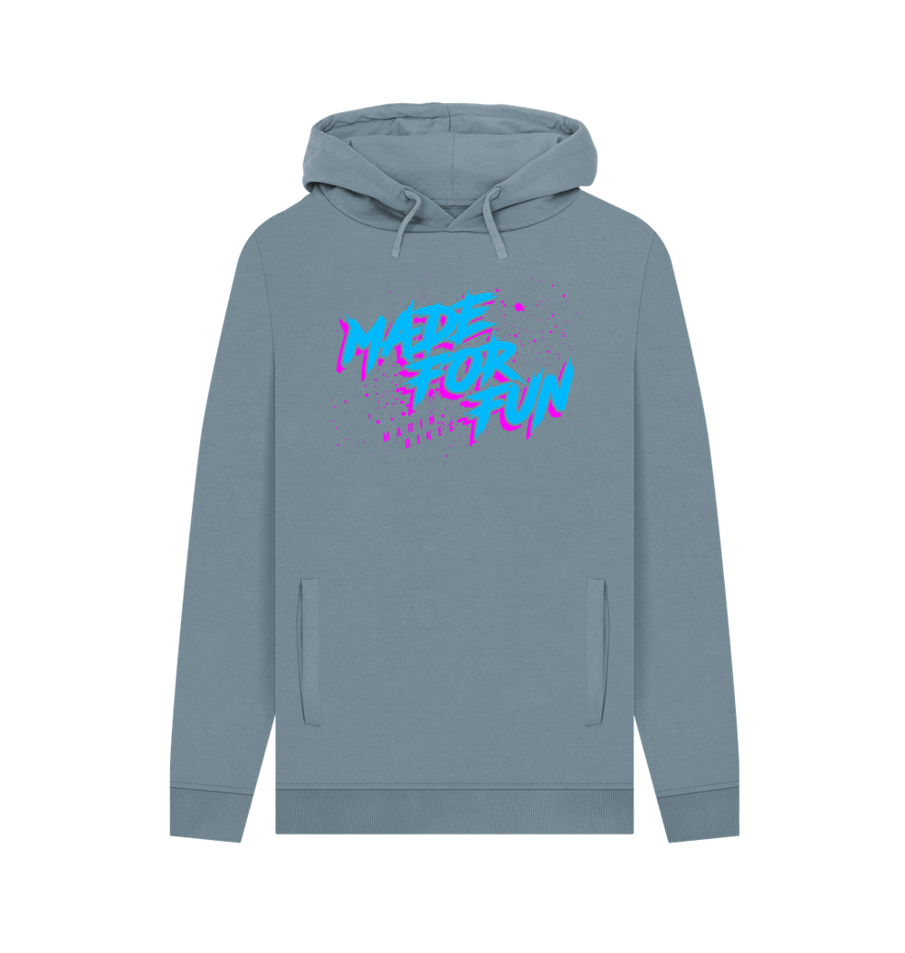 Stone Blue Printed Hoody Front