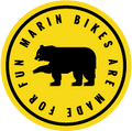 Yellow Marin Bikes Badge with Black Bear and Made for Fun slogan