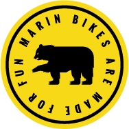 Yellow Marin Bikes Badge with Black Bear and Made for Fun slogan